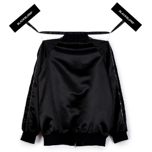 BBD Zip Velvet Armed Sukajan Jacket (Black)