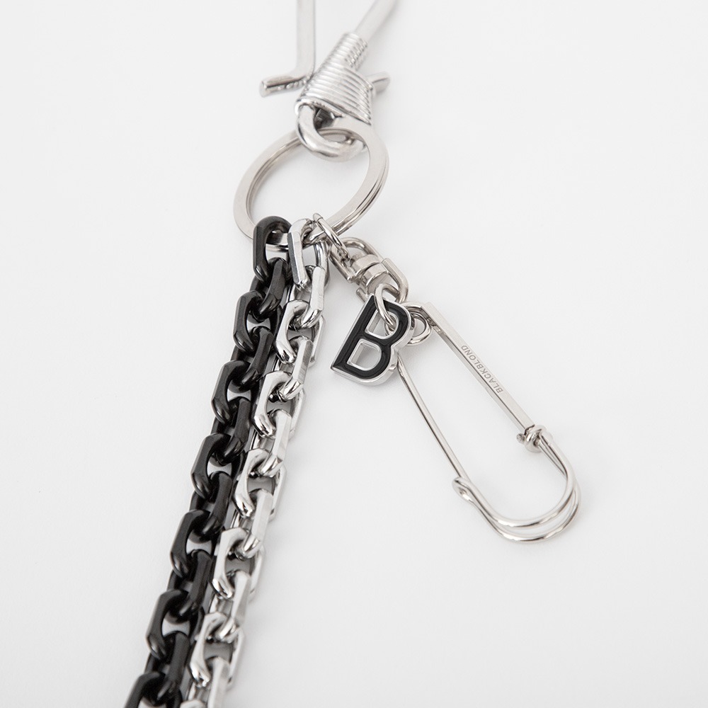 BBD B Logo 2-Line Pants Chain (Silver&amp;Black)
