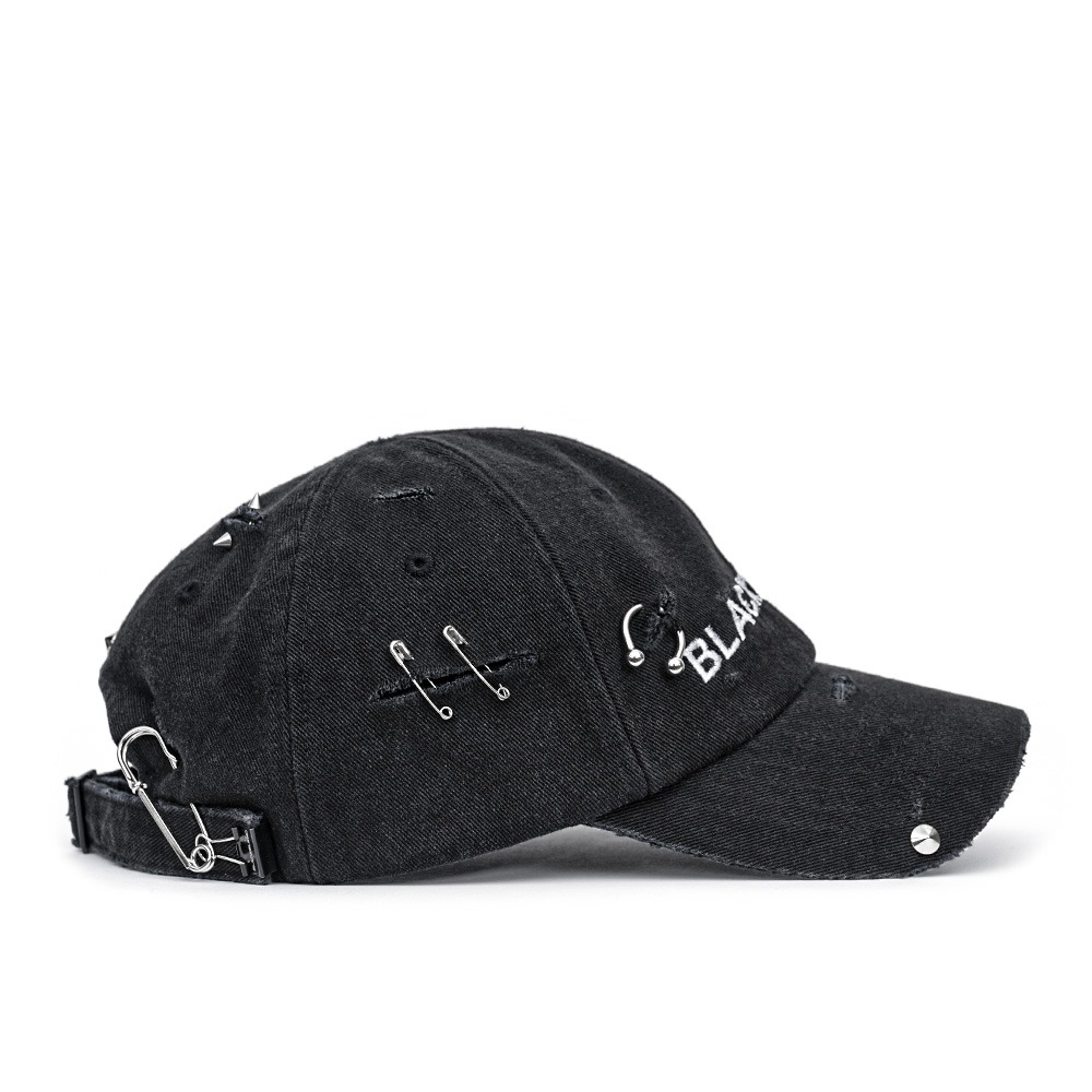 BBD Ripped Piercing Custom Denim Cap (Black)