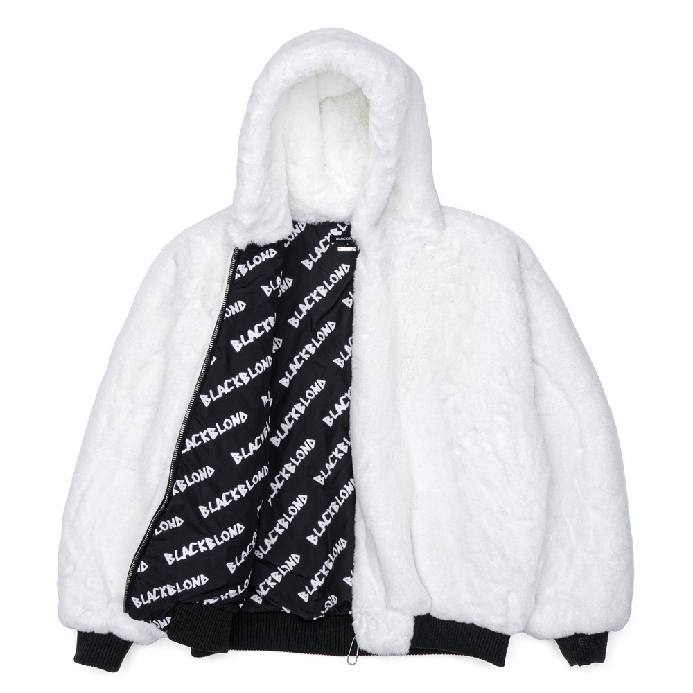 BBD Sprayed Smile Logo Fur Hood Jacket (White)